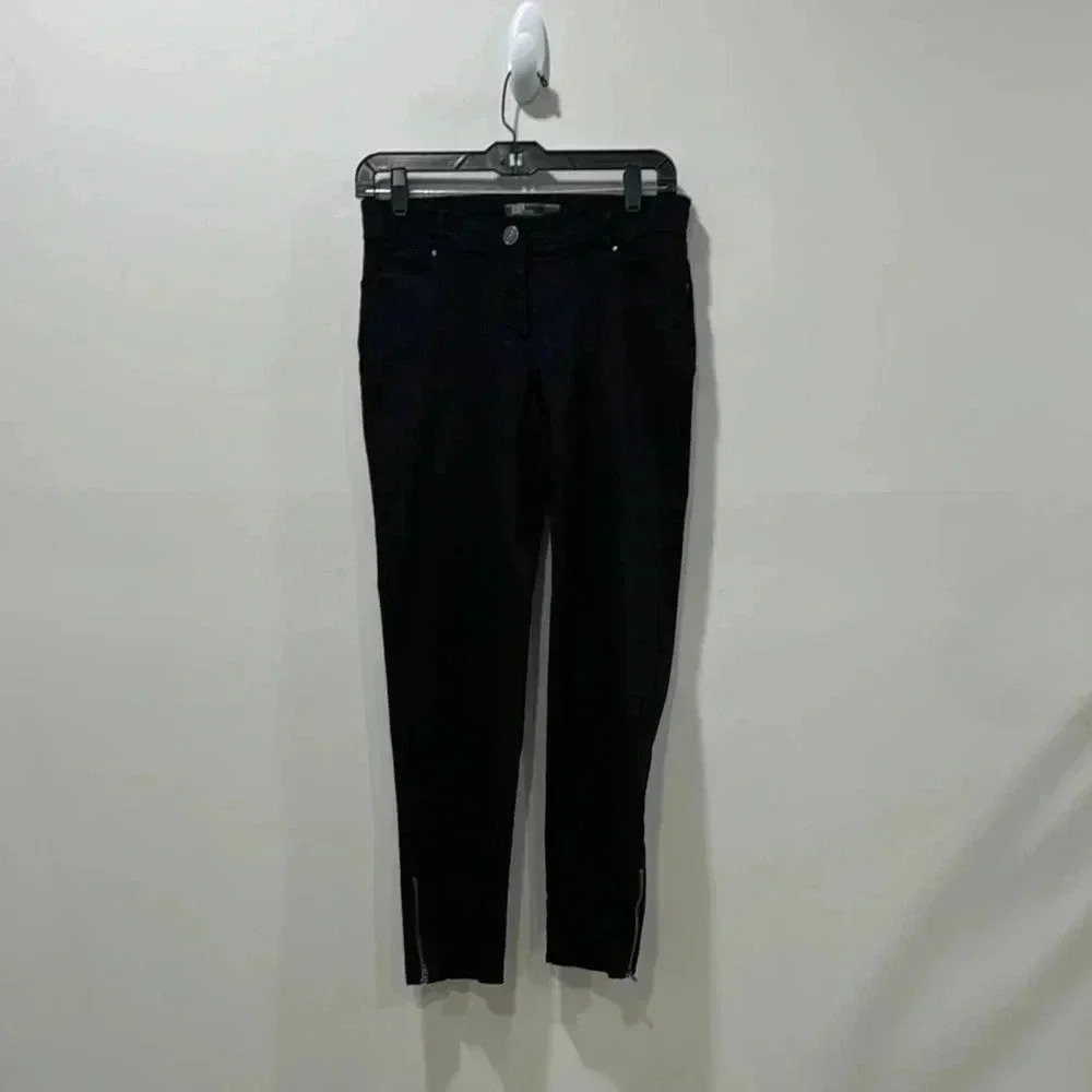 89th & Madison Black Zip Front Pants Size 6